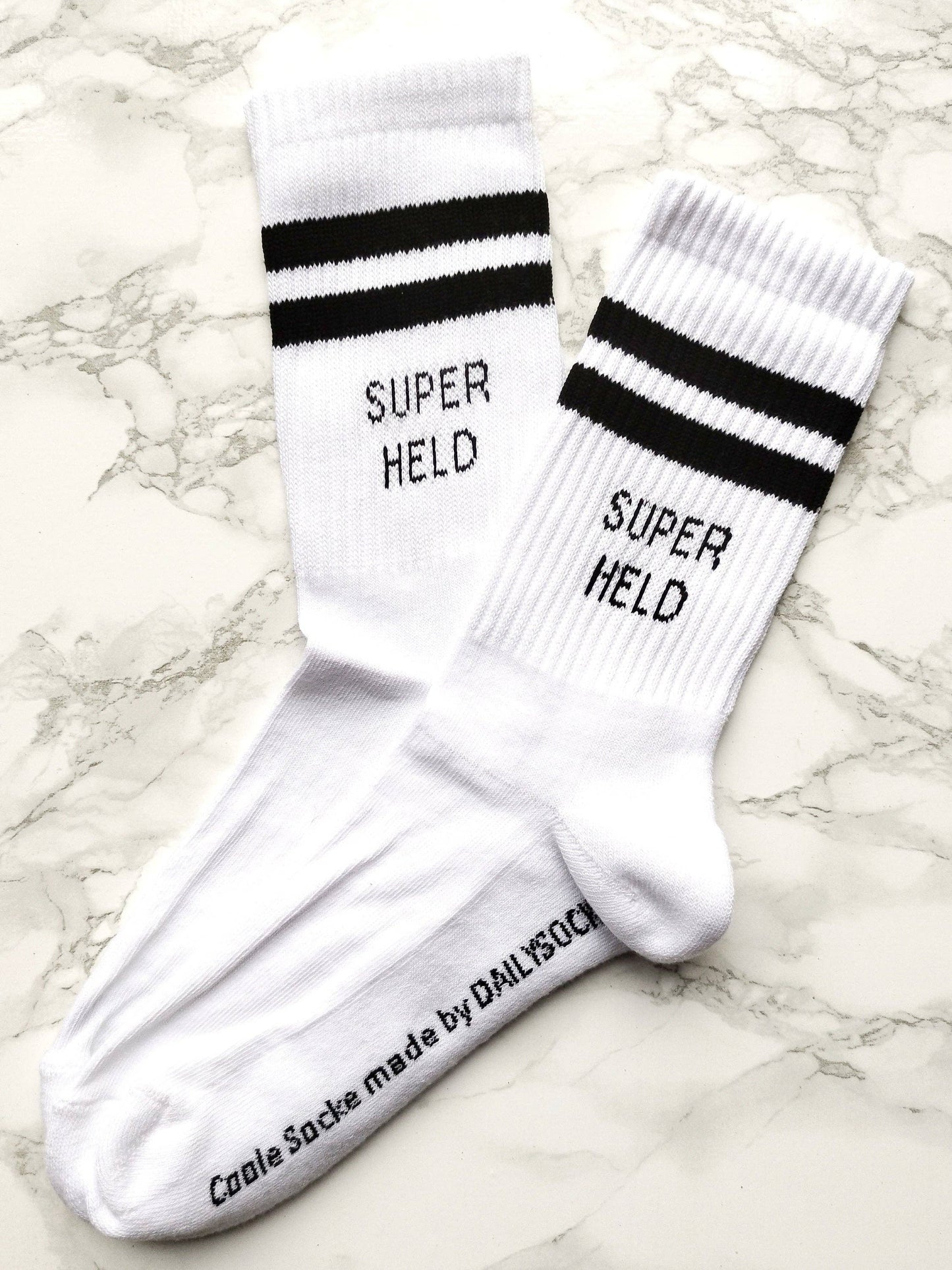 SUPERHELD Tennissocke Weiß | Baumwolle 39-42