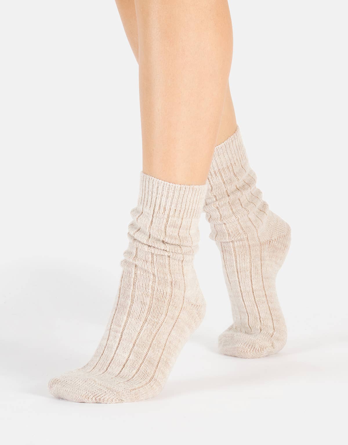 Alpakawollsocken mit Rippmuster Schokolade Einheitsgröße