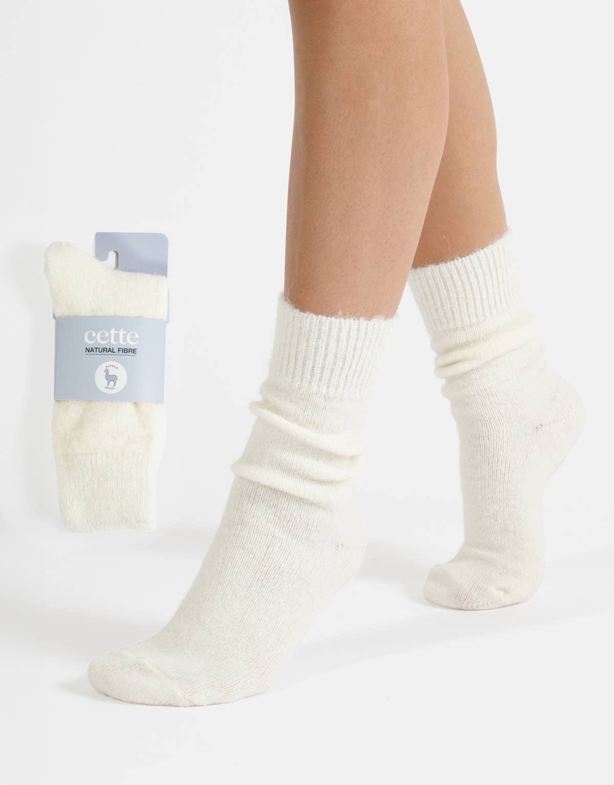 Alpakawollsocken Off-White Einheitsgröße 36-40