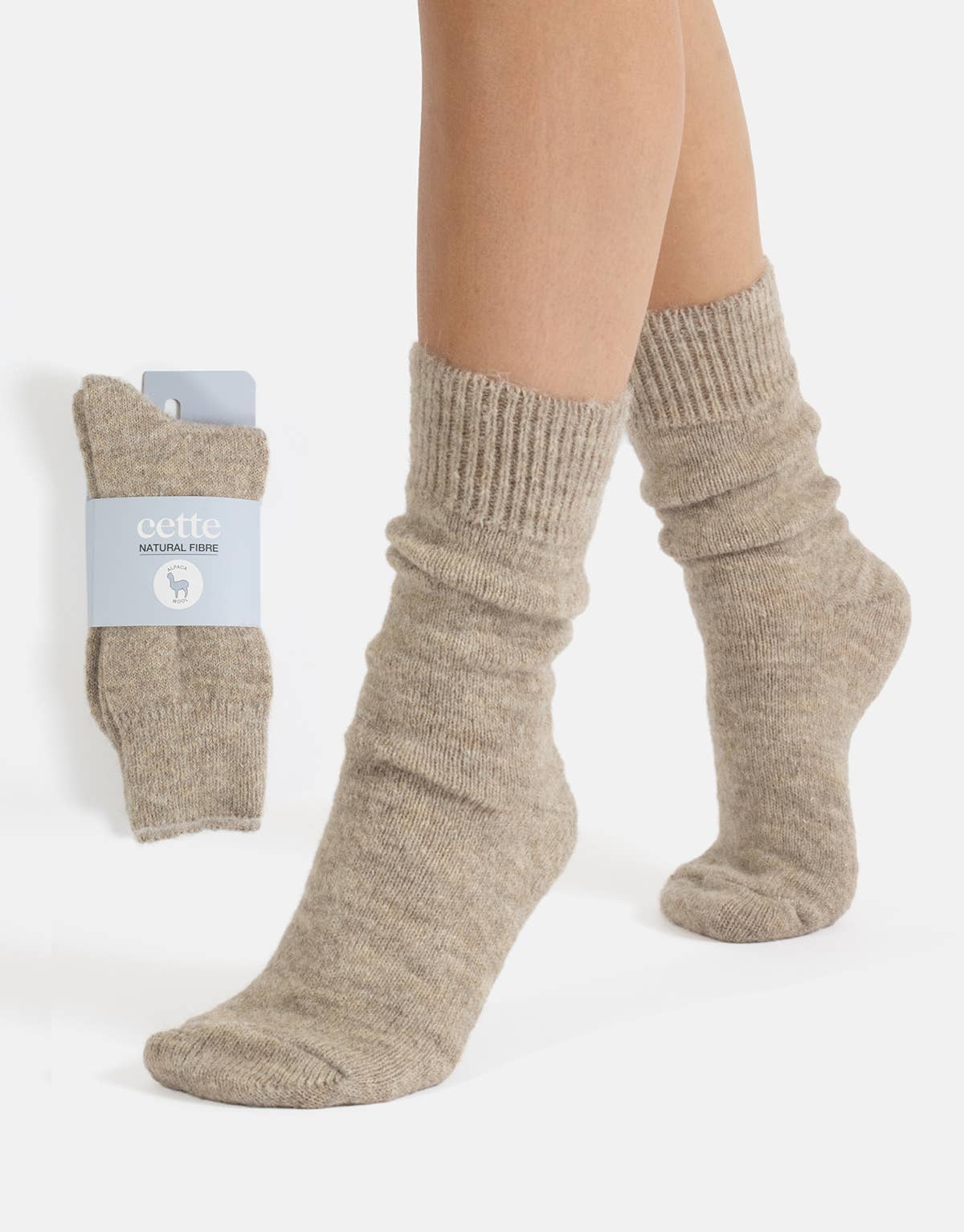 Alpakawollsocken Off-White Einheitsgröße 36-40