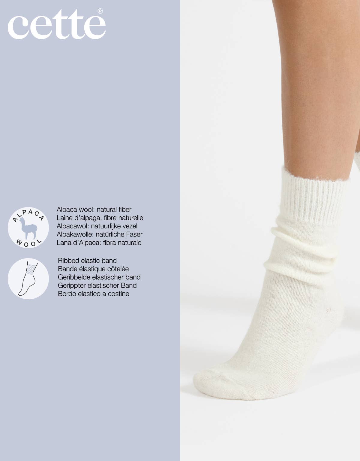 Alpakawollsocken Off-White Einheitsgröße 36-40
