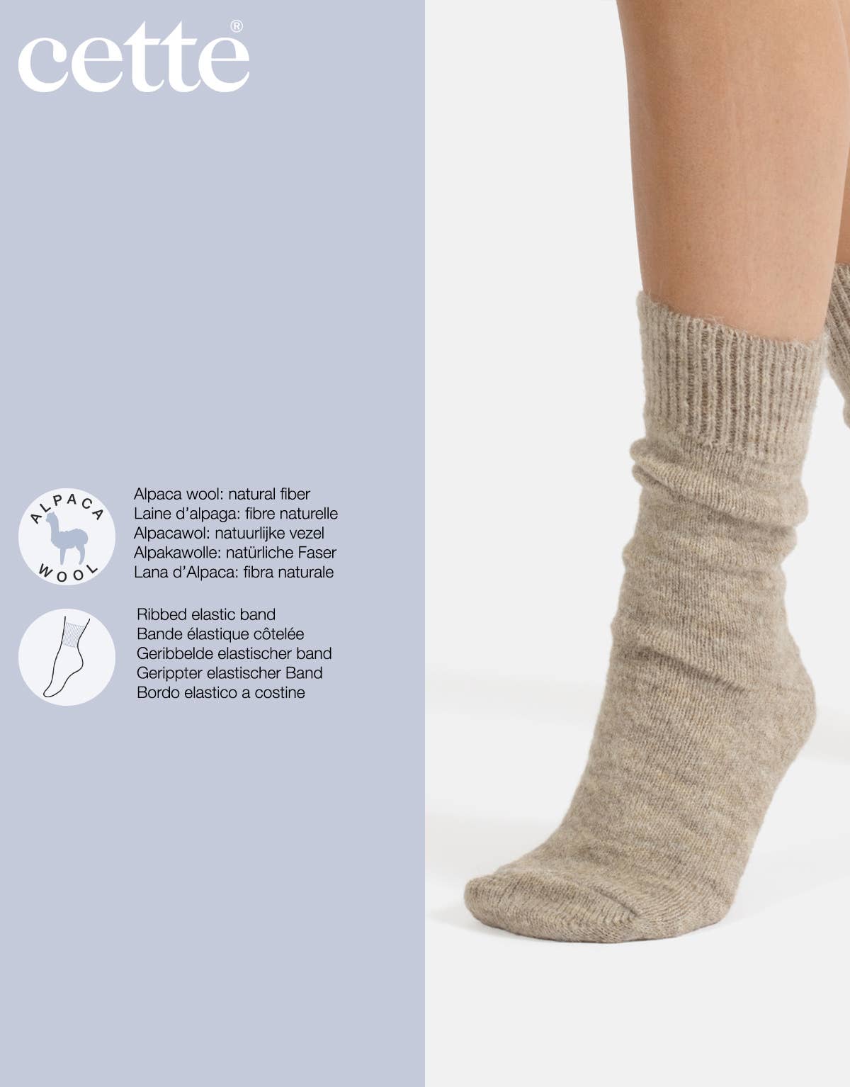 Alpakawollsocken Off-White Einheitsgröße 36-40
